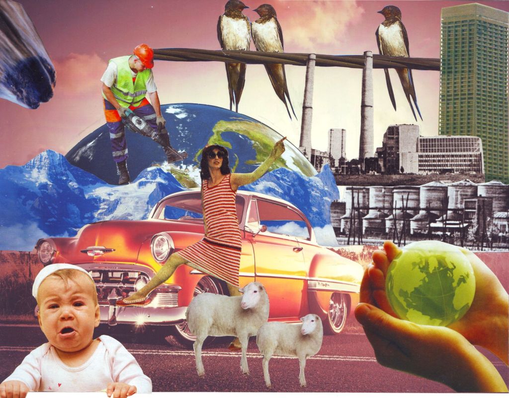 STRIKE OF THE FUTURE – ORIGINAL POP ART COLLAGE, HUMANIST ARTISTIC&nbsp;MANIFESTO