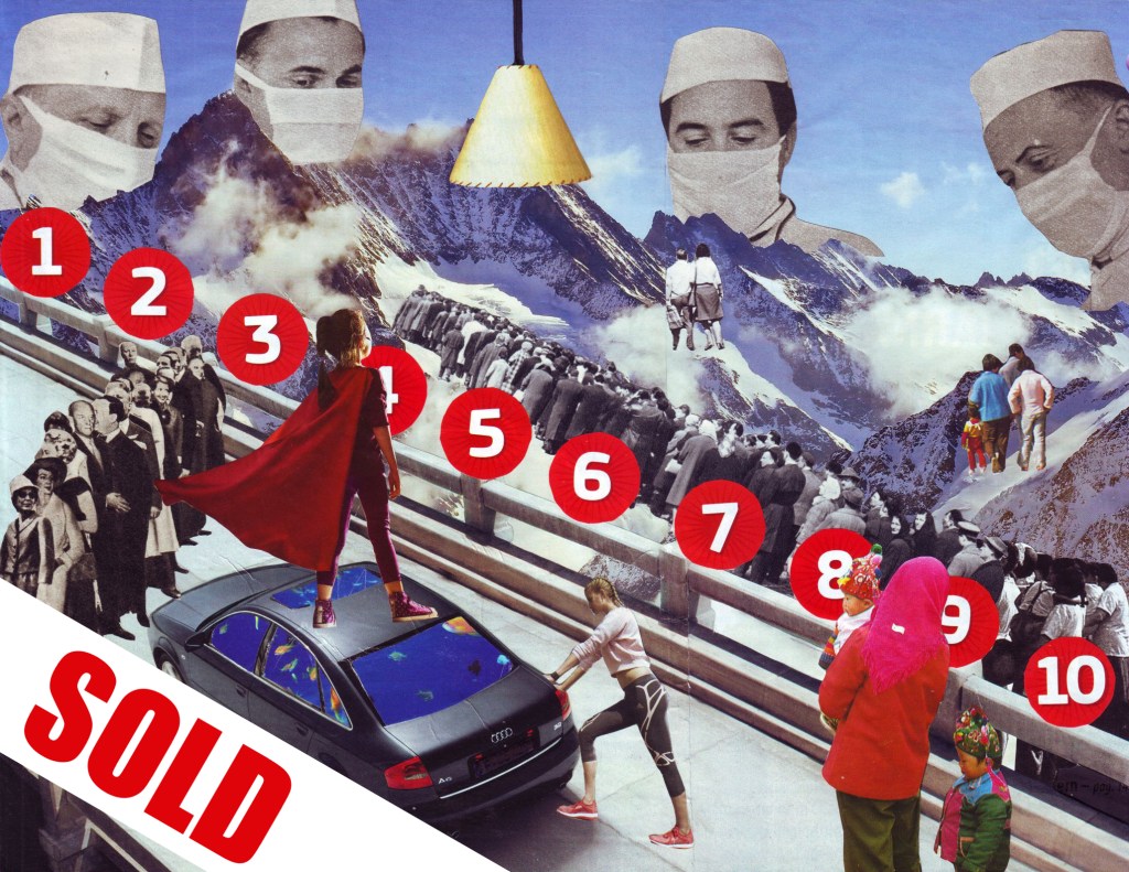 FINAL COUNTDOWN – ORIGINAL POP ART COLLAGE, VISUAL MANIFESTO FOR HUMANITY, LOVE AND&nbsp;WISDOM