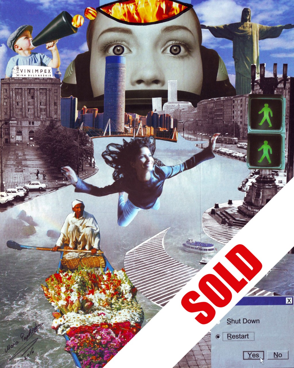 RESTART THE WORLD – ORIGINAL POP ART COLLAGE, VR ARTISTIC MANIFESTO, VIRTUAL&nbsp;REALITY