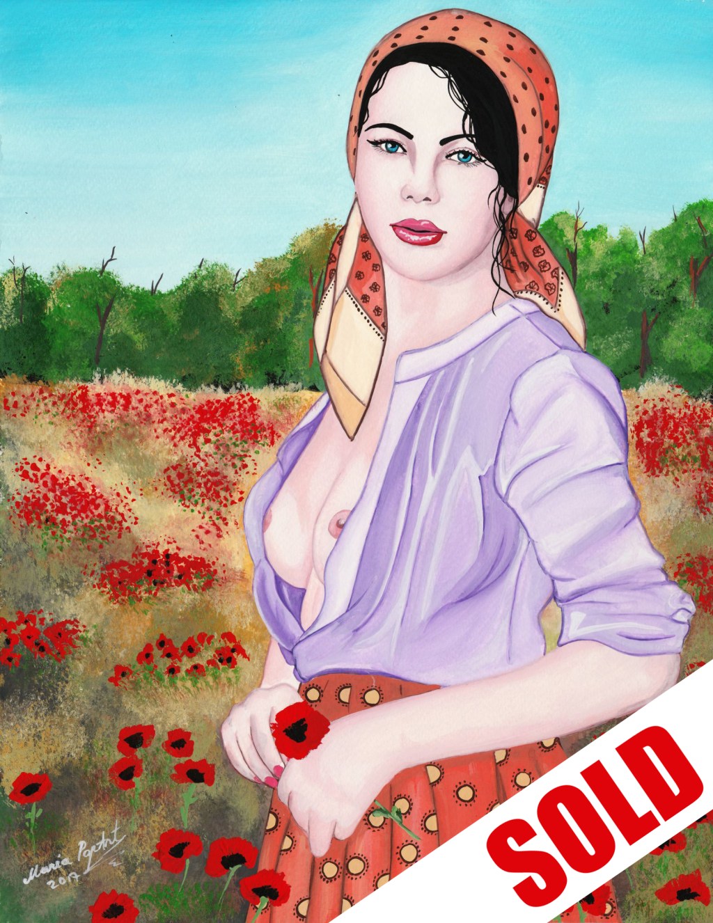 SUMMER HEAT – ORIGINAL EROTIC POP ART, PINUP EROTICA, TOPLESS IN&nbsp;NATURE