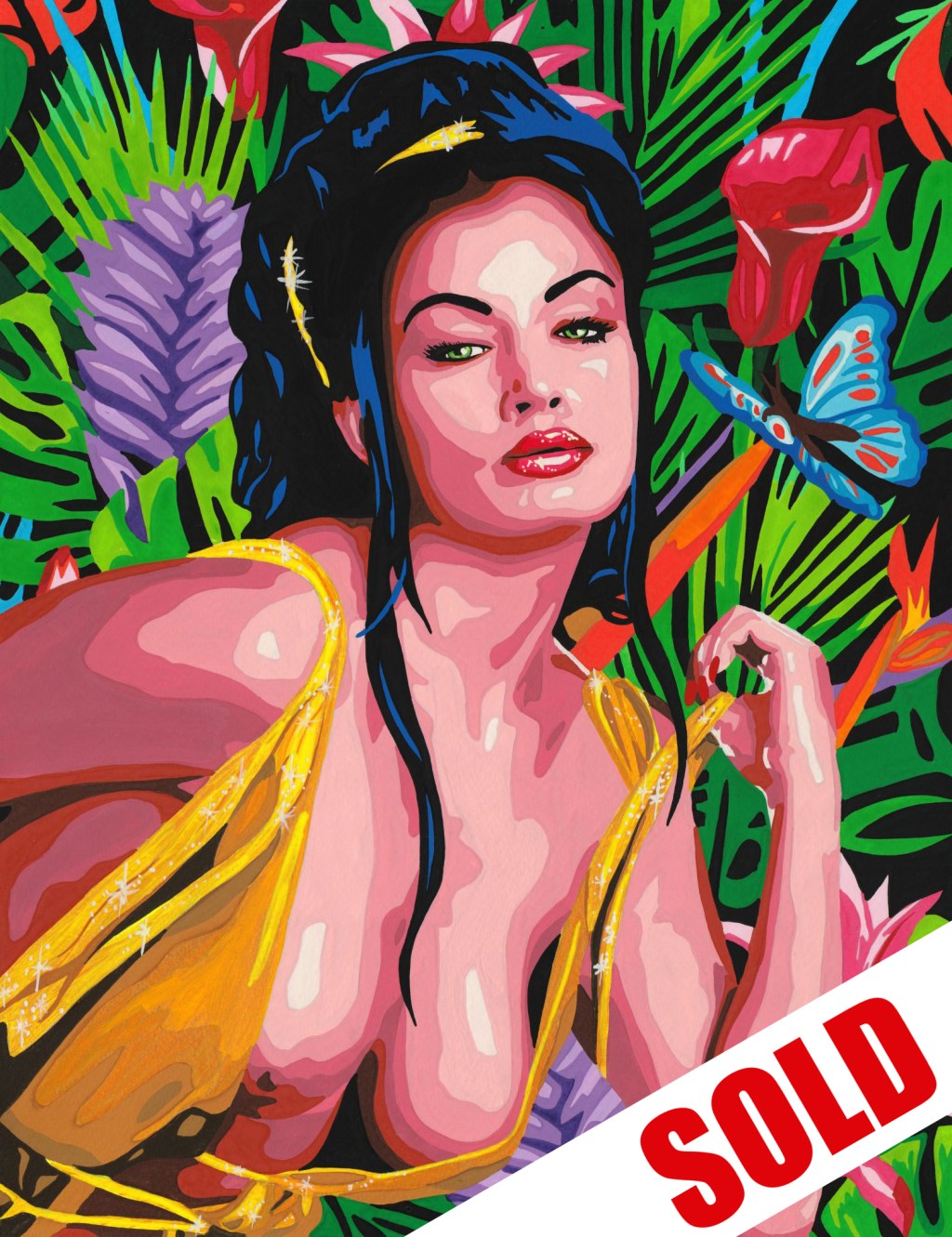 AMAZONIA – ORIGINAL EROTIC POP ART, WOMAN WARRIOR PAINTING, MYTHOLOGY&nbsp;EROTICA