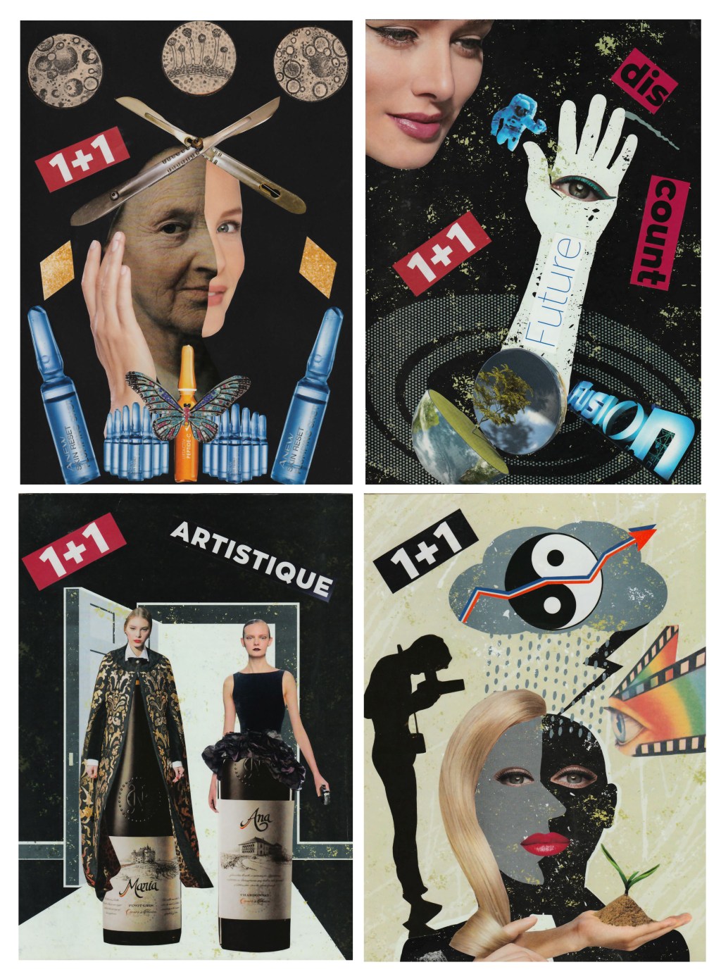 ”1 + 1” – POP ART COLLAGES SERIES, SURREAL COLLAGE ART, CAUSE AND&nbsp;EFFECT