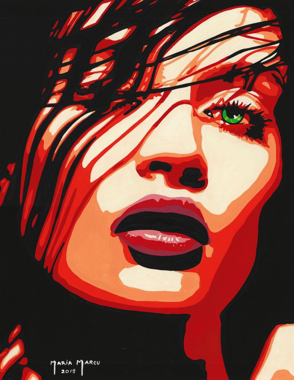 JOLIE – ORIGINAL POP ART PORTRAIT, HOLLYWOOD GLAMOUR, MOVIE STAR&nbsp;BEAUTY