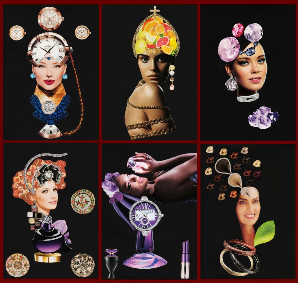 RETROVISIONS – ORIGINAL SERIES OF 36 POP ART COLLAGES, WOMEN PORTRAITS, AVANT-GARDE ADVERTISING&nbsp;FORMULA