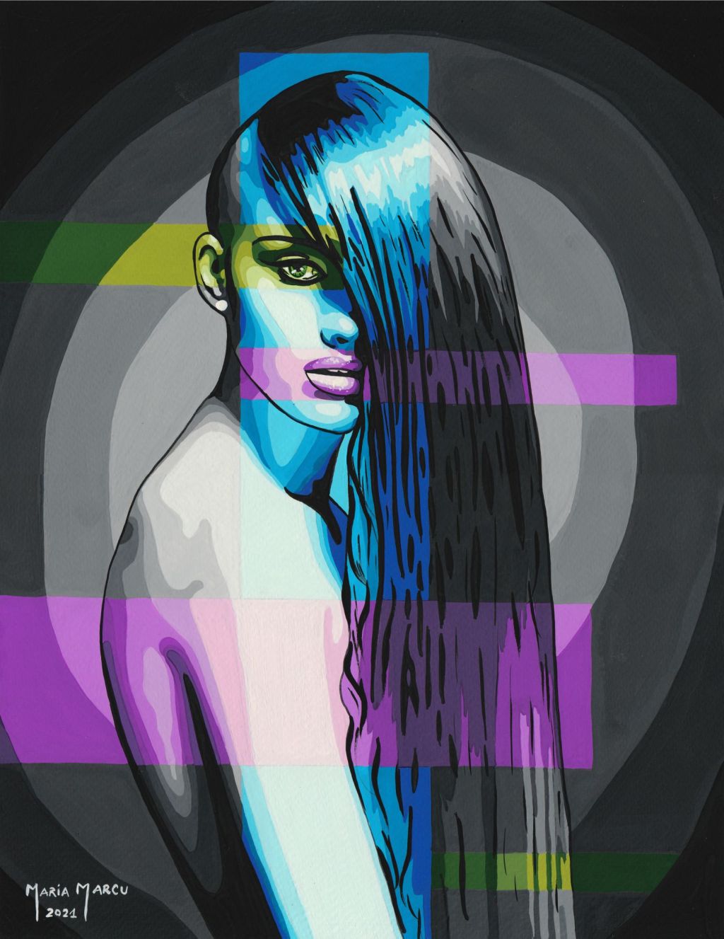 SPECTRAL VISUALIZER – ORIGINAL EROTIC PORTRAIT, PROGRESSIVE POP ART&nbsp;EROTICA