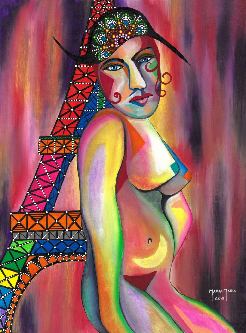 IMPERIALA – ORIGINAL EROTIC SYMBOLIST PAINTING, ACRYLIC ON CANVAS, ANTI-IMPERIALIST & ANTICOLONIAL&nbsp;MANIFESTO