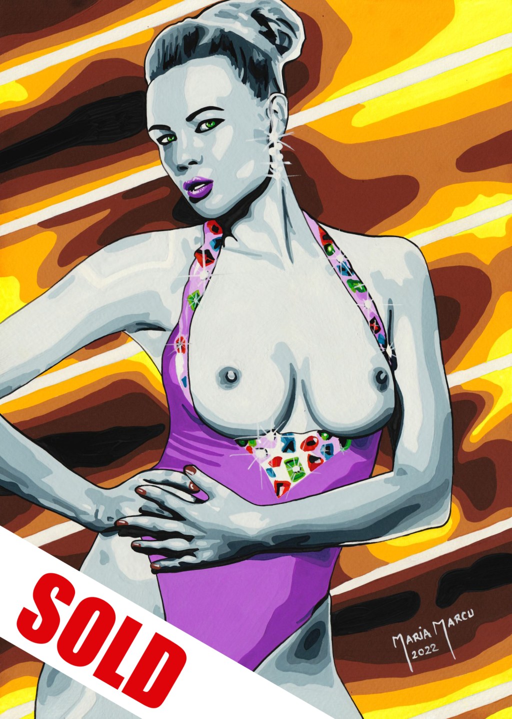 APHRODITE RISING – ORIGINAL EROTIC POP ART, GODDESS OF LOVE, WOMEN’S EMANCIPATION, PIN-UP&nbsp;EROTICA