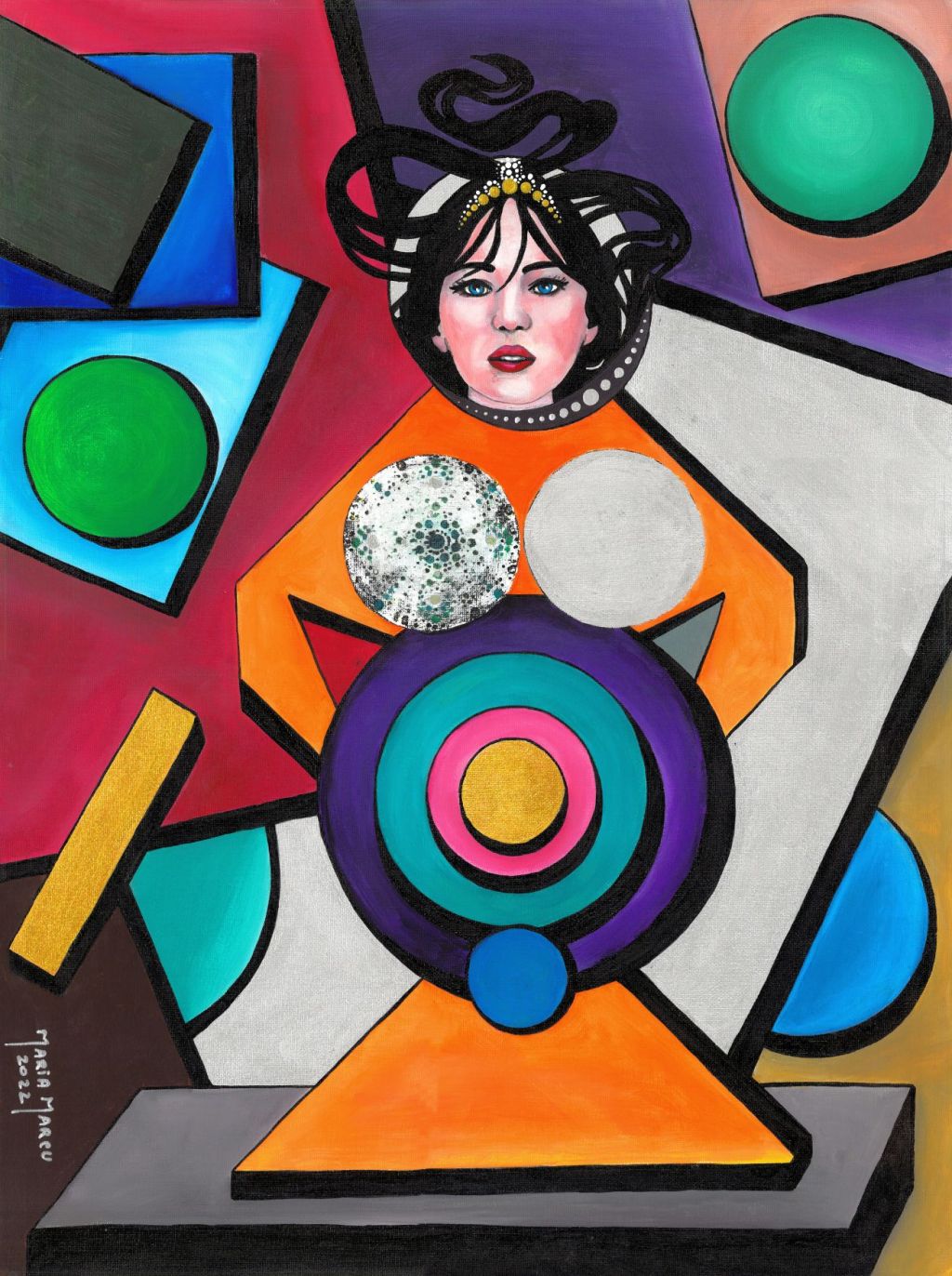 LIBERTY SHIELD – ORIGINAL ACRYLIC ON CANVAS, FREEDOM POP ART MANIFESTO, FREE UKRAINE, PACIFIST VISUAL&nbsp;SYMBOL