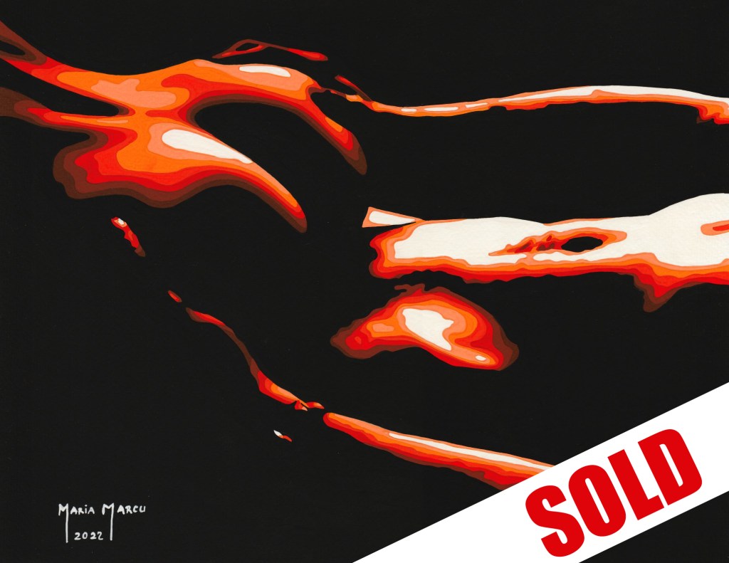 SUNSET PASSION – ORIGINAL EROTIC POP ART, LOVE COUPLE INTIMACY, SHADOW FX&nbsp;EROTICA