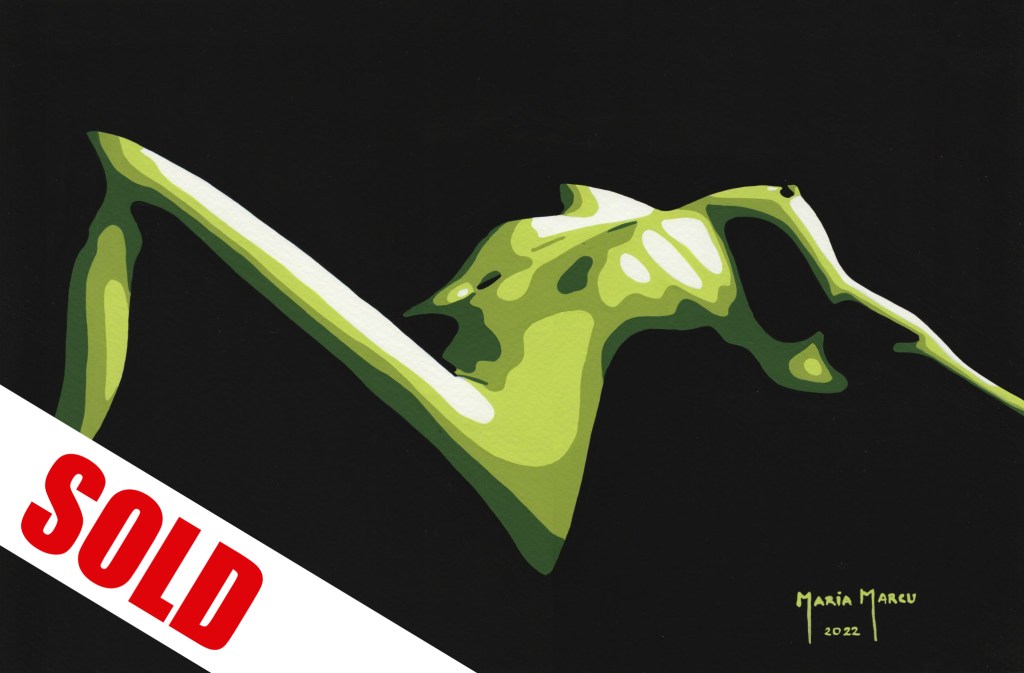 BODY ARCH SILHOUETTE – ORIGINAL EROTIC POP ART, GREEN SHADOW FX, SENSUAL&nbsp;EROTICA