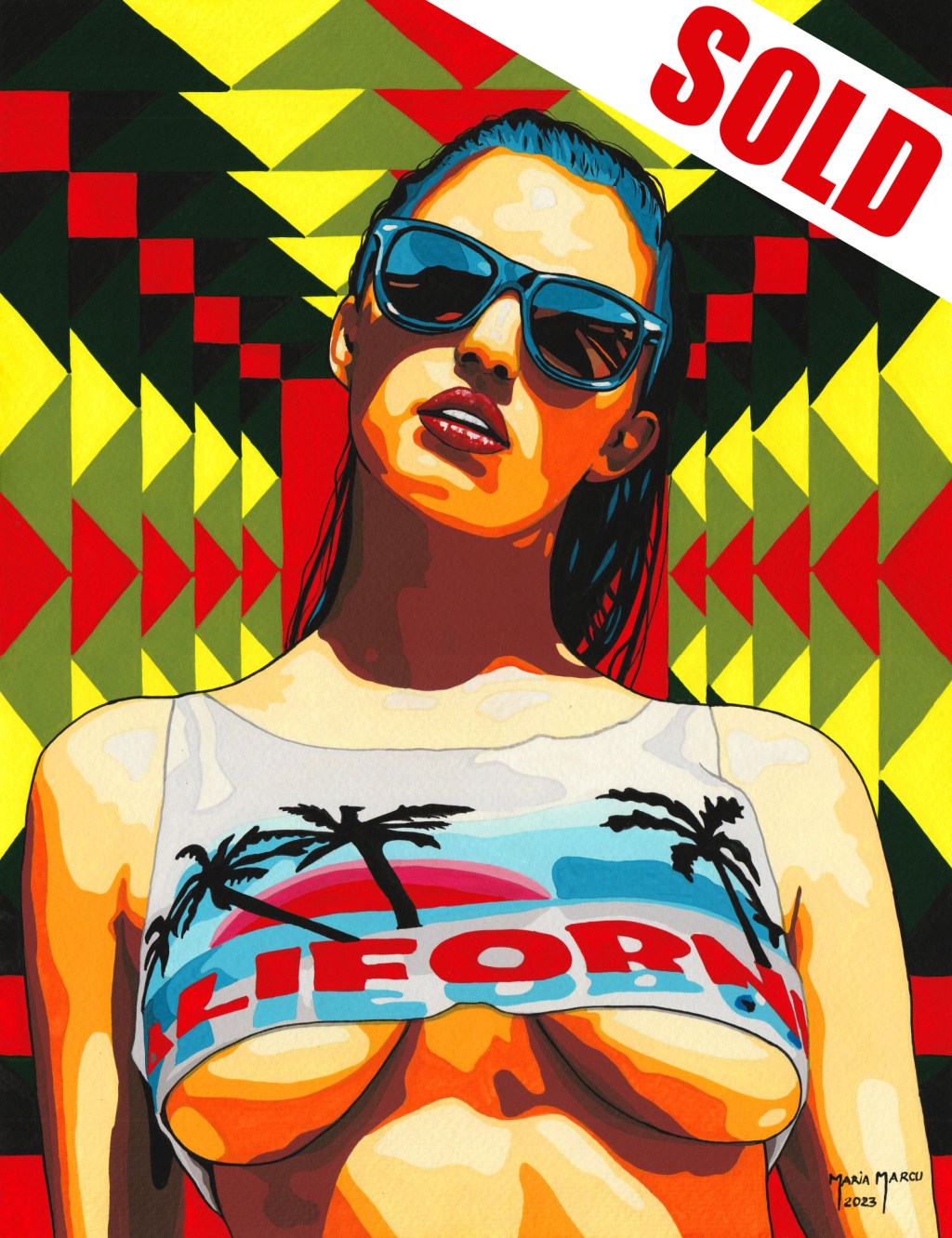 CALIFORNIA DREAMIN’ – ORIGINAL EROTIC POP ART, BEACH BEAUTY, PSYCHEDELIC&nbsp;EROTICA