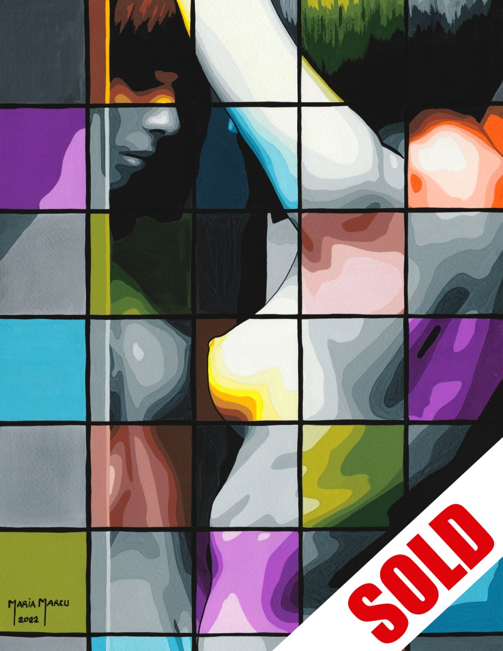 ALTER EGO – ORIGINAL EROTIC POP ART, NUDE IN THE MIRROR, DECONSTRUCTIVISM EROTICA