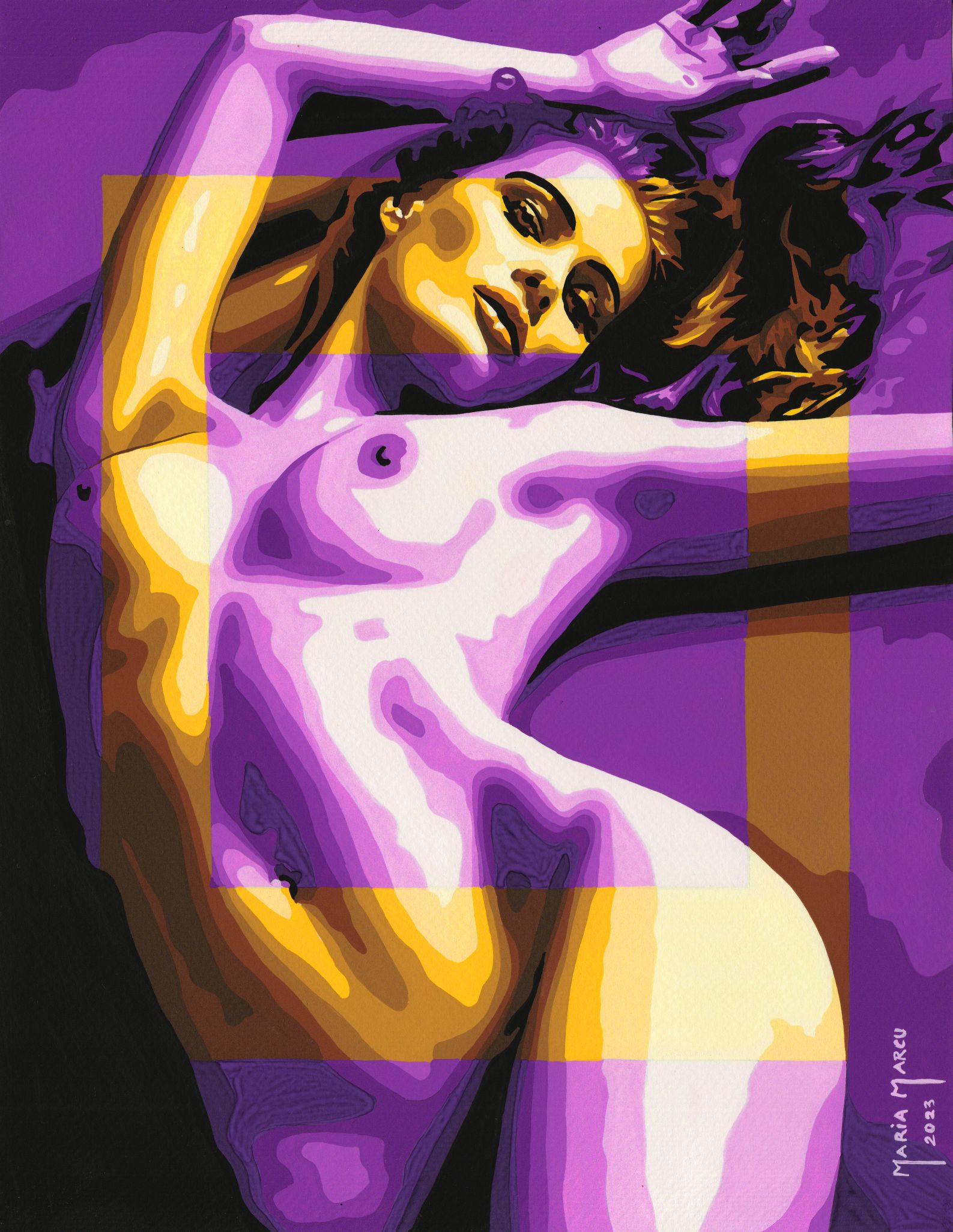 code-0220-american-beauty-tempera-by-maria-marcu-popart-27-x-35-cm