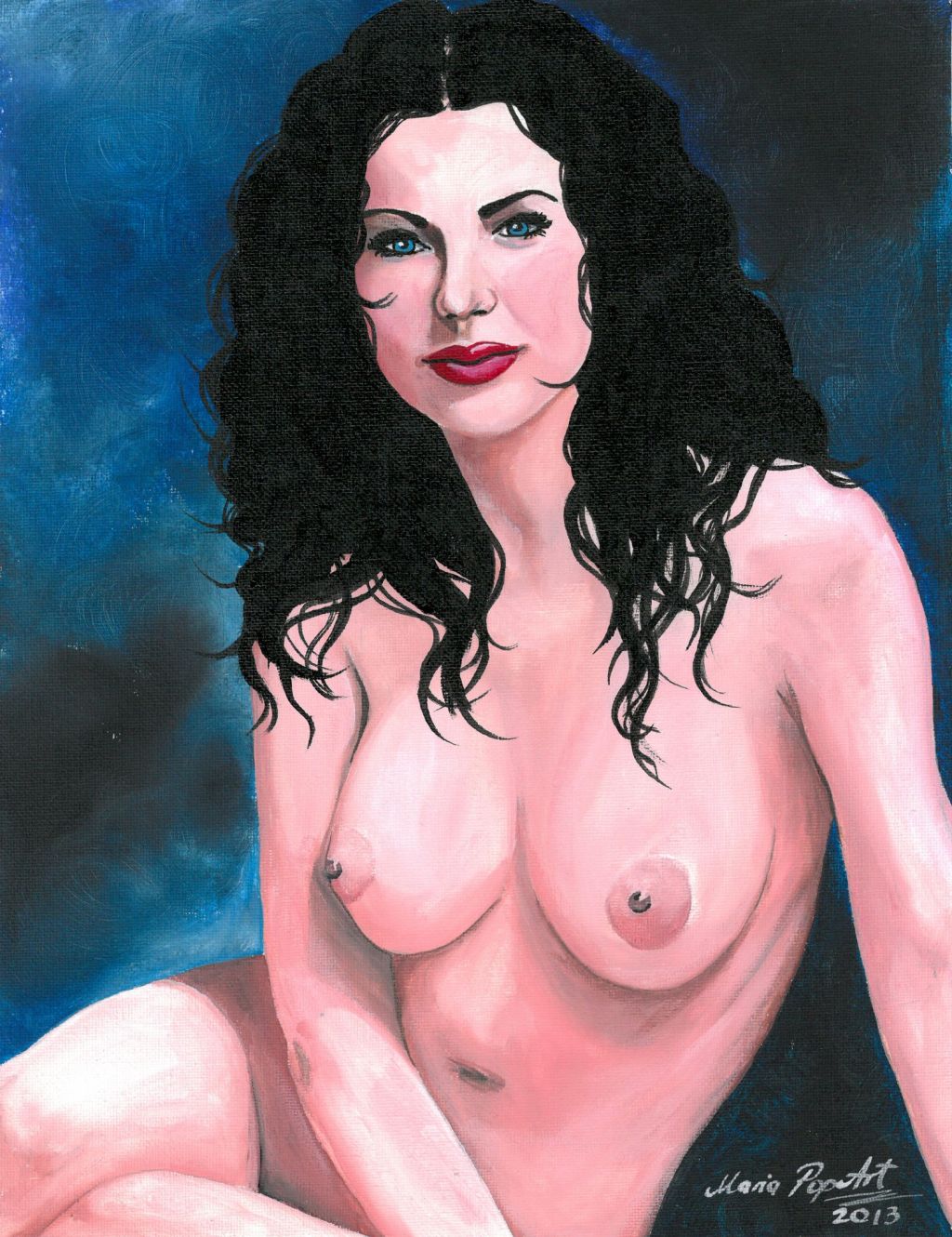 TRANQUILITY – ORIGINAL EROTIC PAINTING, POP ART EROTICA, ACRYLIC ON&nbsp;CANVAS