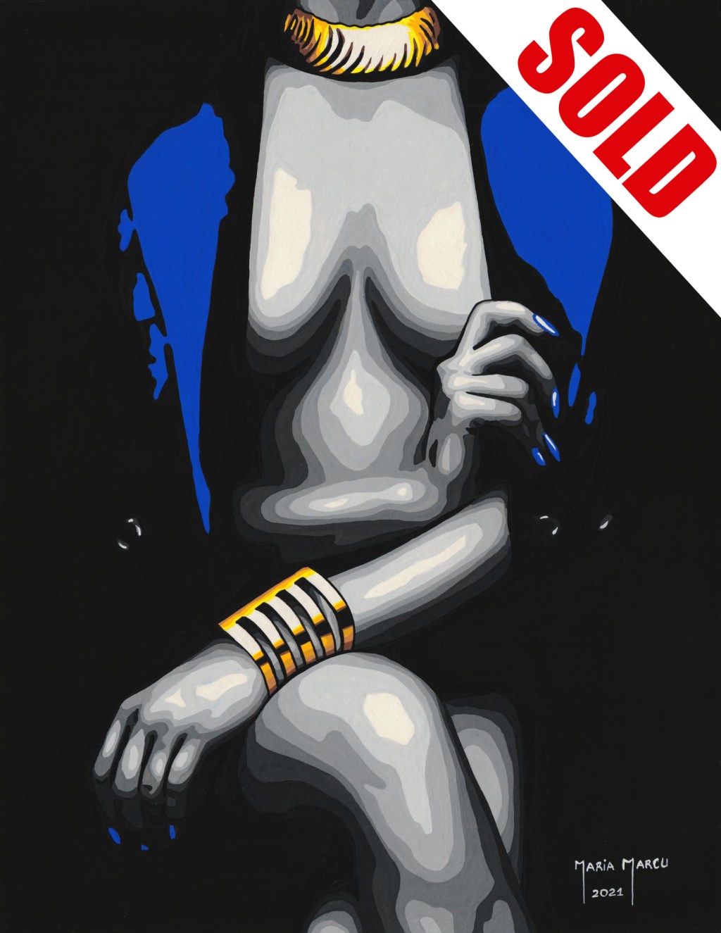 UNEXPECTED – ORIGINAL EROTIC POP ART, MYSTERIOUS NUDE, UNINHIBITED WOMAN, ATTRACTION&nbsp;EROTICA
