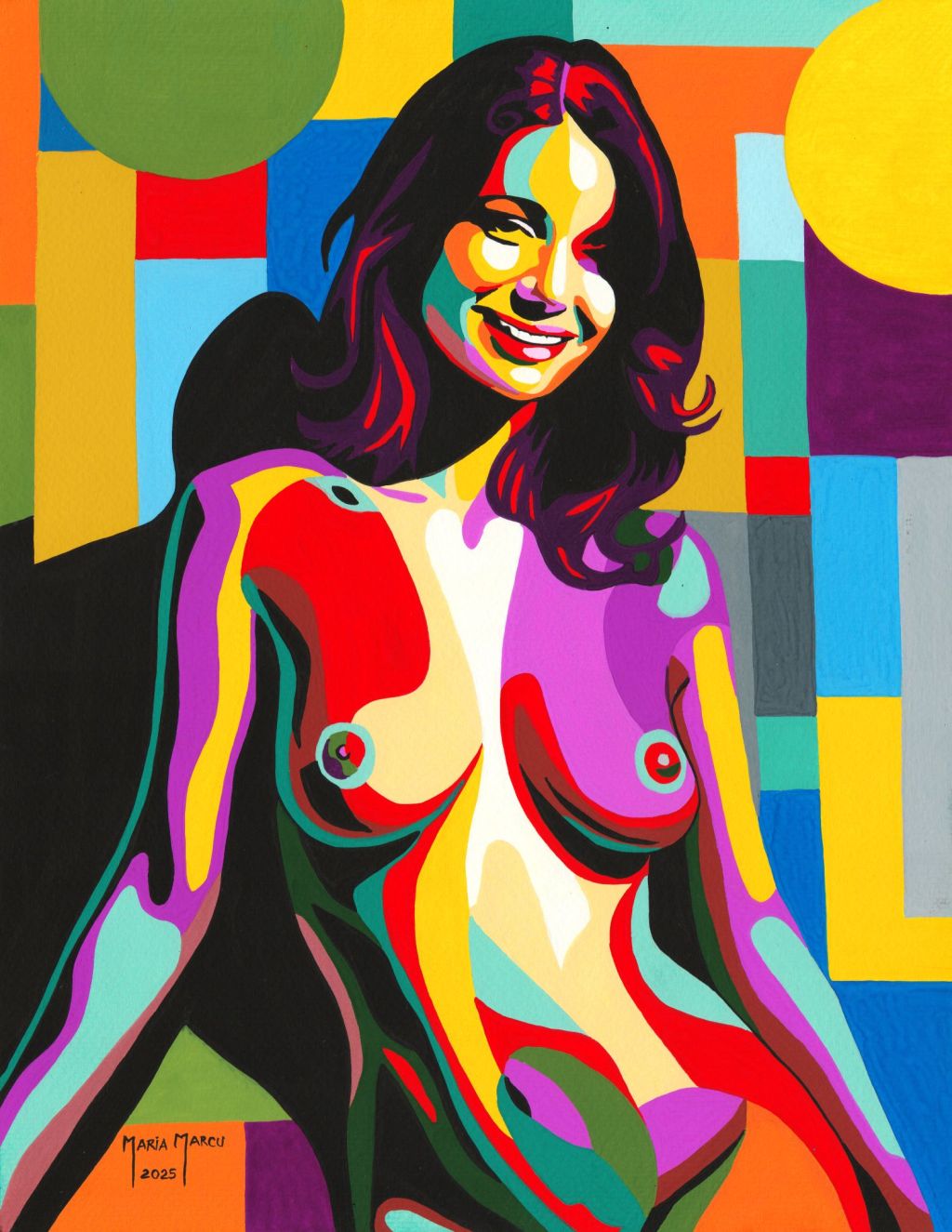 DON’T WORRY, BE HAPPY! – ORIGINAL EROTIC POP ART, PSYCHEDELIC INSPIRATIONAL&nbsp;EROTICA