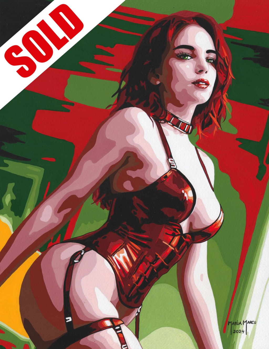SEDUCTION – ORIGINAL EROTIC POP ART, SEXY LINGERIE, REDHEAD&nbsp;EROTICA