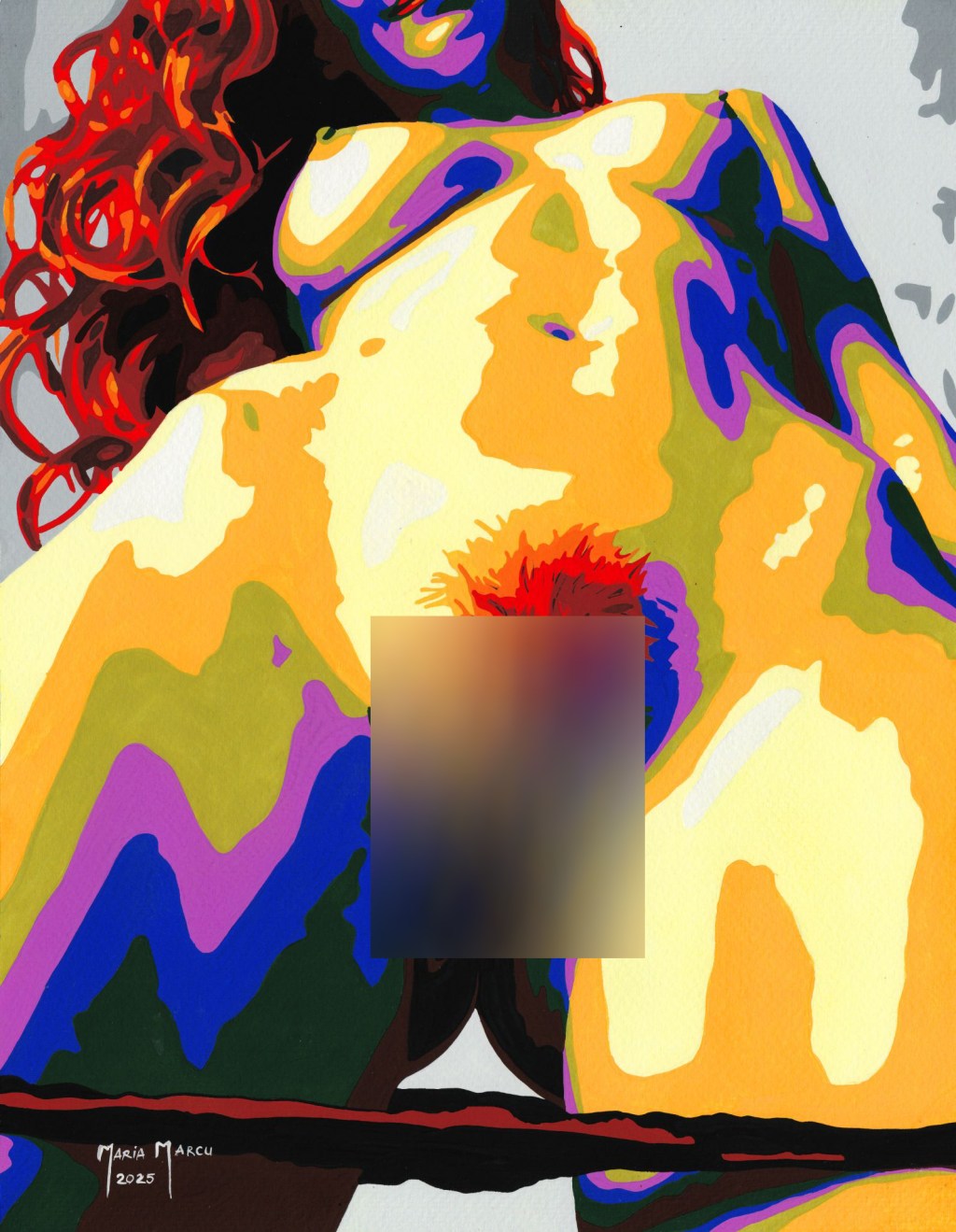 SIMPLY RED – ORIGINAL EROTIC POP ART, VAGINA SELFIE, REDHEAD&nbsp;EROTICA