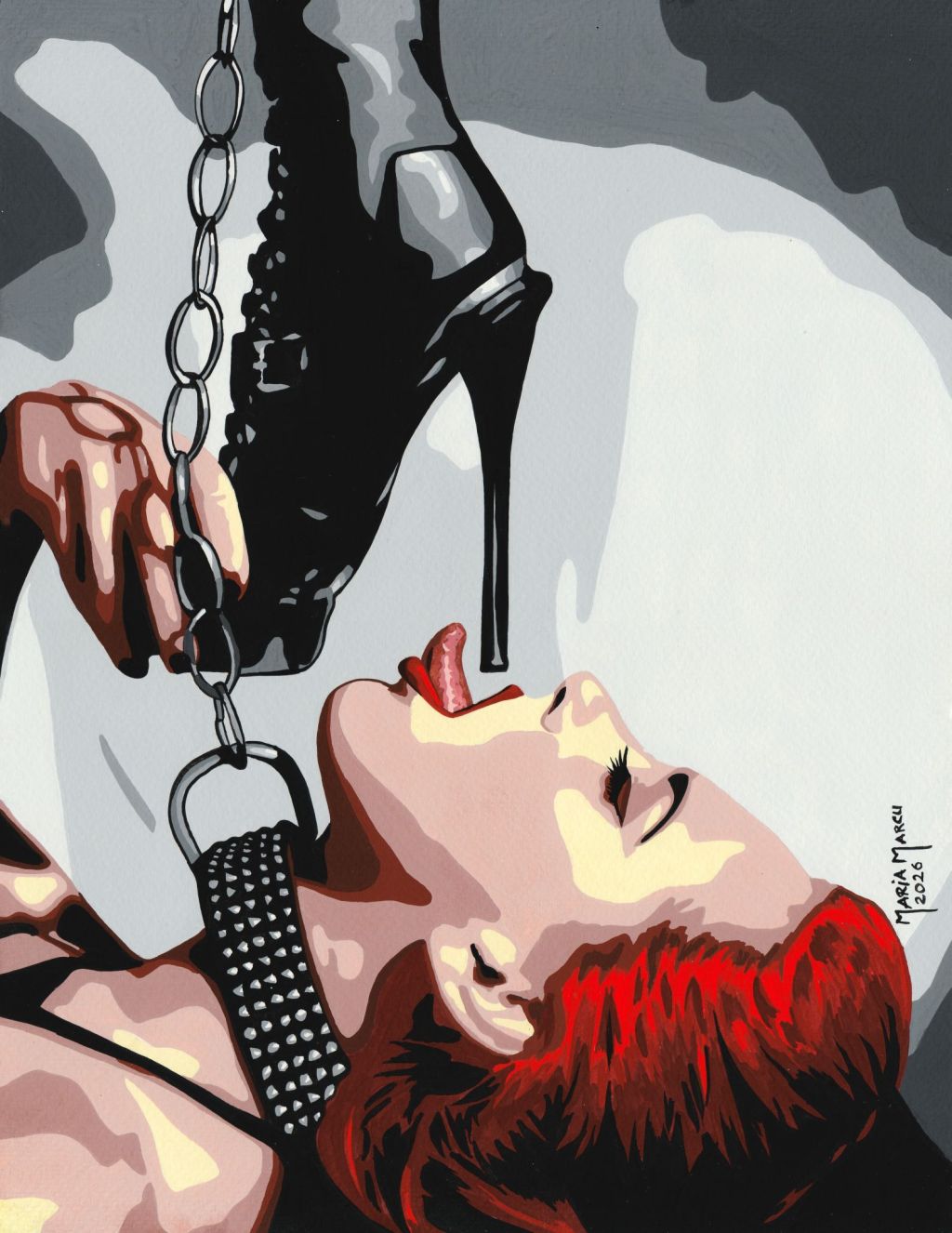 LICK IT! – ORIGINAL EROTIC POP ART, HIGH HEELS SLAVE, LESBIAN FETISH&nbsp;EROTICA